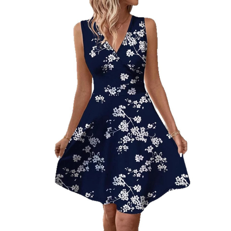 Dame Floral Wrap A-linje Kjole Stilla
