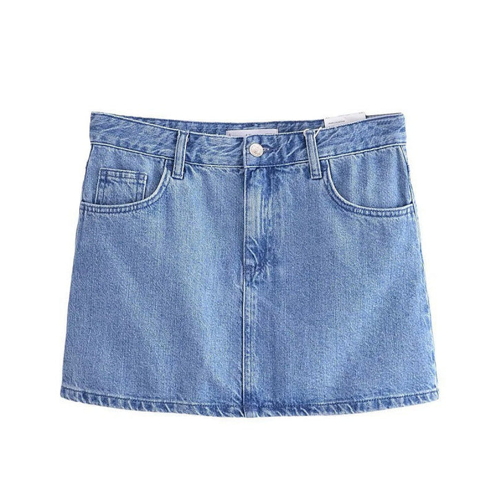 Stilla | Trendy Forår Denim Vest Skørt Sæt