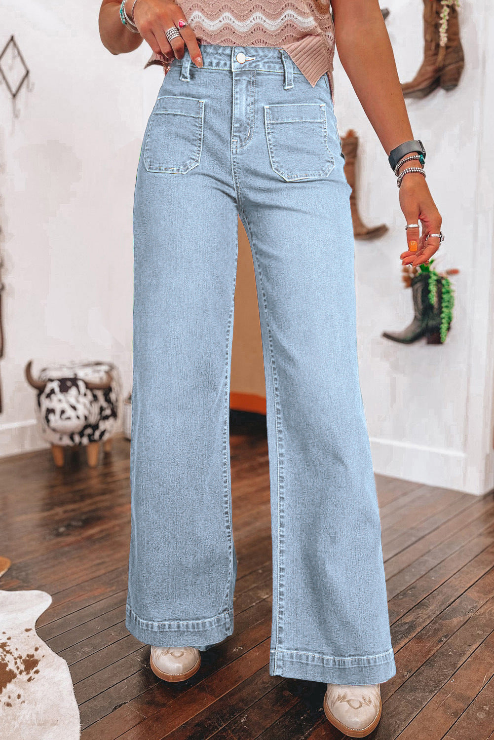Dame Løst skåret Jeans med høj talje Stilla