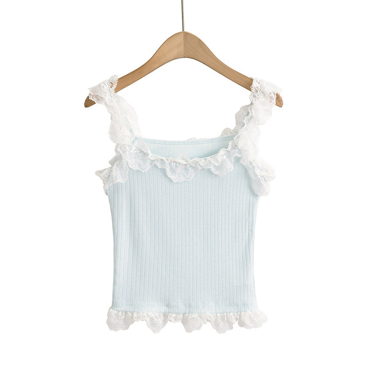 Dame ruffled skjorte med feminin struktur og elastisk bomuldsblanding Stilla