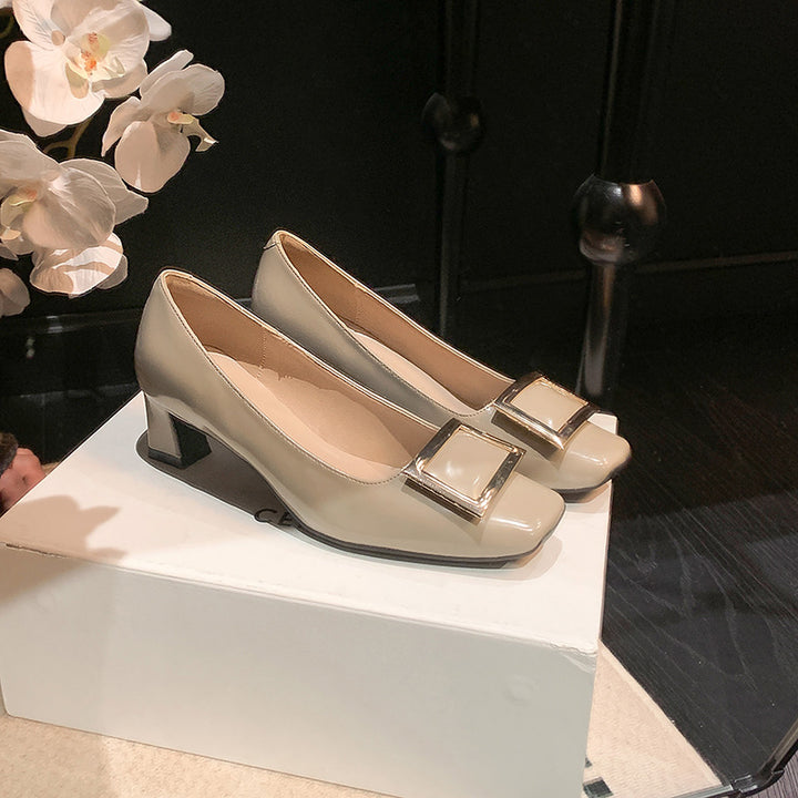 Dame Elegante Pumps med moderne spænde og komfortabel blokhælhæl Stilla