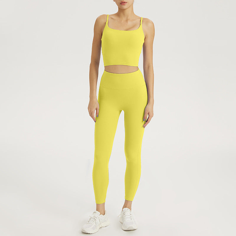 Dame sporty sæt med strapless top og high-waist leggings Stilla