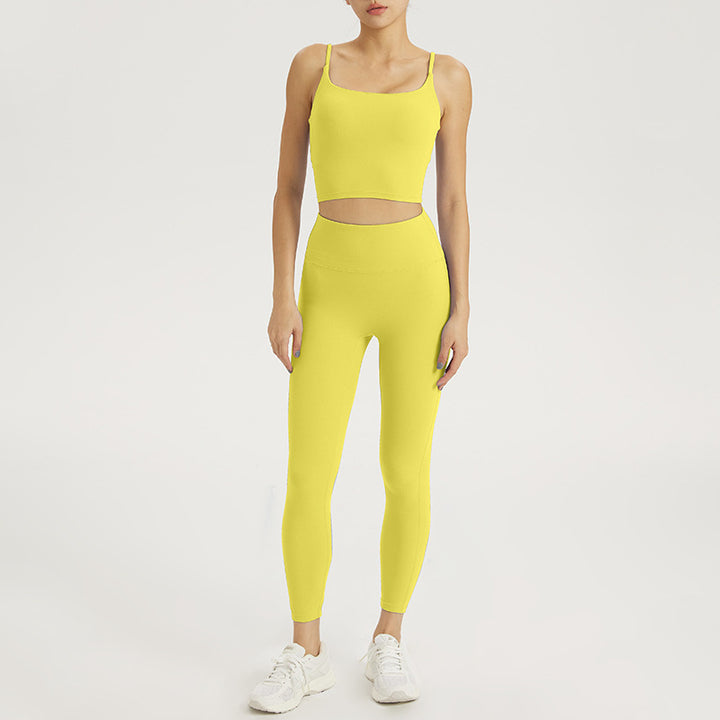 Dame sporty sæt med strapless top og high-waist leggings Stilla