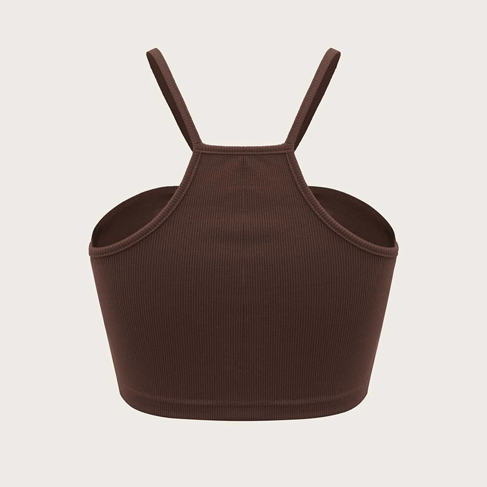 Kvinders crop top med justerbare spaghetti stropper og elegant samlingseffekt Stilla