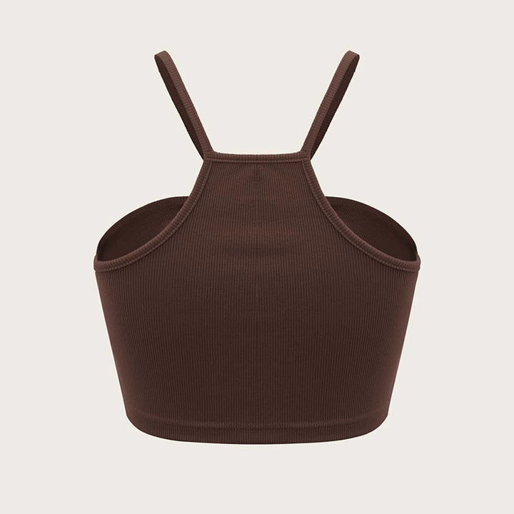 Kvinders crop top med justerbare spaghetti stropper og elegant samlingseffekt Stilla
