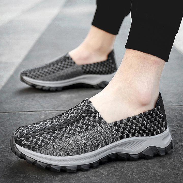 Unisex nan flettede elastiske slippers med let dæmpende sål Skovae