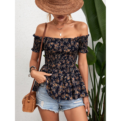Dame Off-Shoulder Floral Peplum Top Stilla