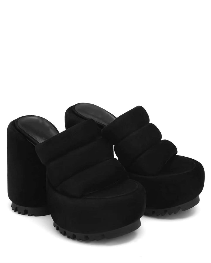 Femme Chunky Platform Slide Sandaler med polstrede remme Stilla