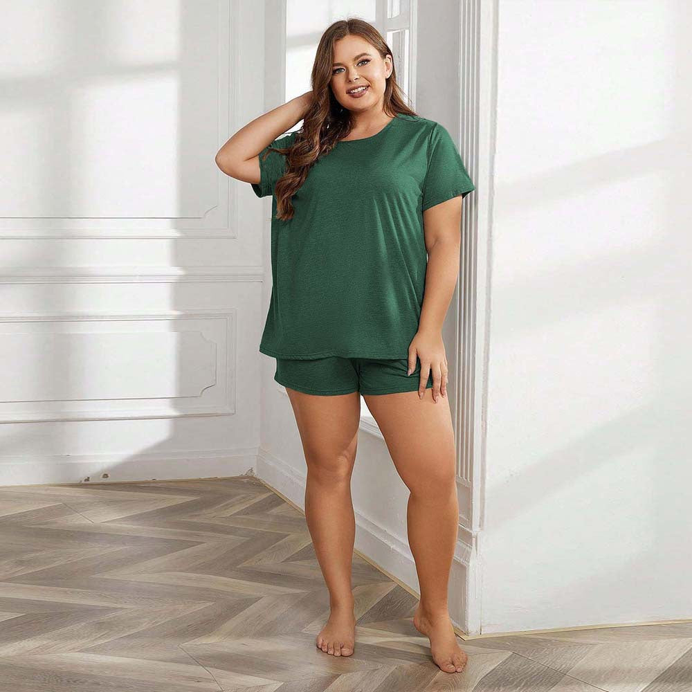 Dame behagelig kortærmet pyjamas med elastisk bukserib Stilla