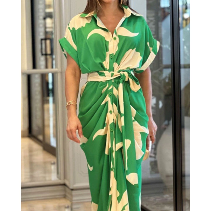 Kvinder Tropisk Tryk Maxi Cover-Up Kjole Stilla