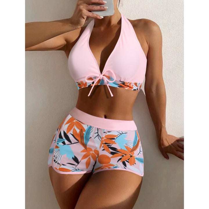 Dame Højhalset Bikini med legesygt Blomsterprint Skovae