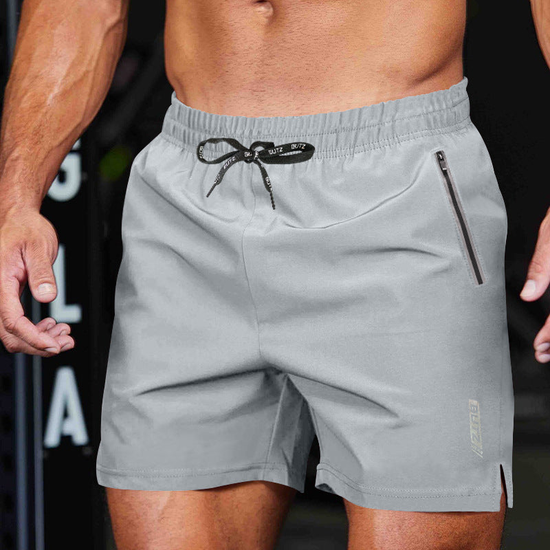 Herrer Sporty Multifunktionsshorts med Hurtig Tørrende Teknologi og Praktiske Lynlås Lommer Skovae