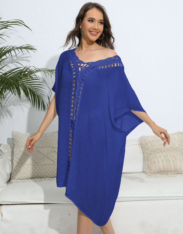 Dame Gitterdetalje Strand Kaftan Stilla