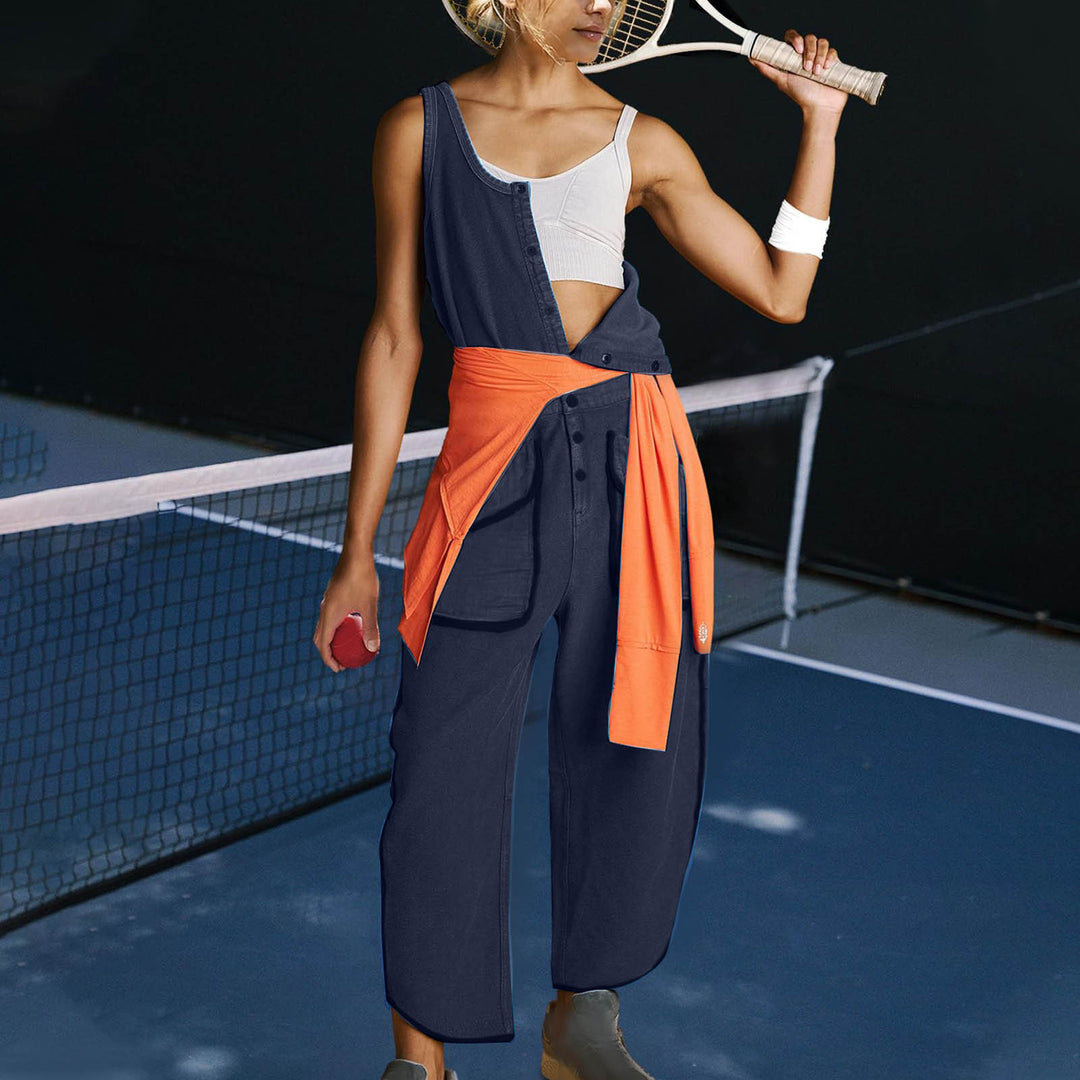Dame sportlig jumpsuit med innovativt snit og praktiske lommer Stiila