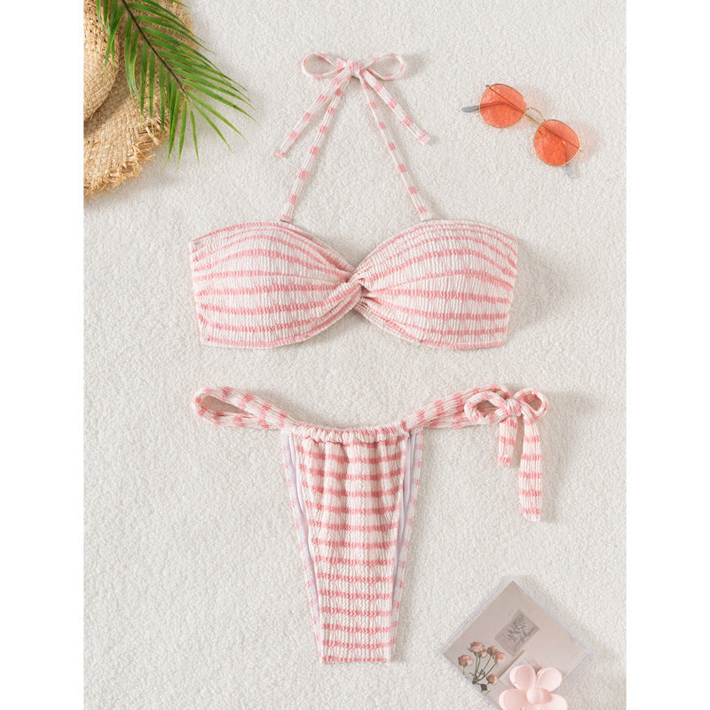 Femme Rib stribet Bikini-sæt Stilla