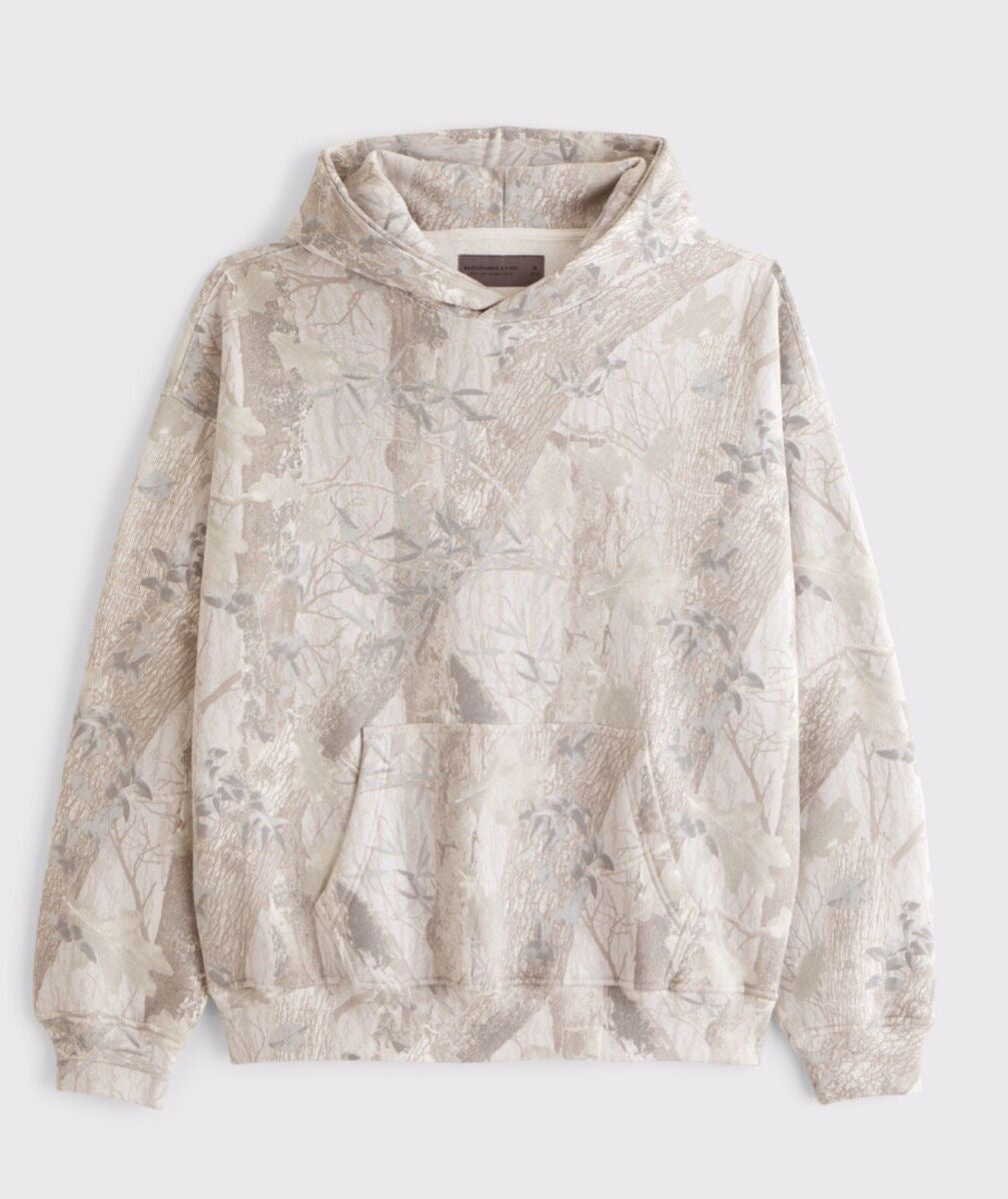 Unisex nan loose hoodie sweat med diskret blæremønster, dobbelt hætte uden snøre og kengurulomme Skovae