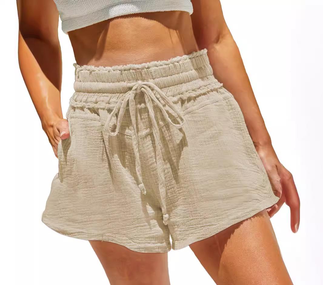 Dame Behagelige Strandshorts med elastisk linning og snor Stilla