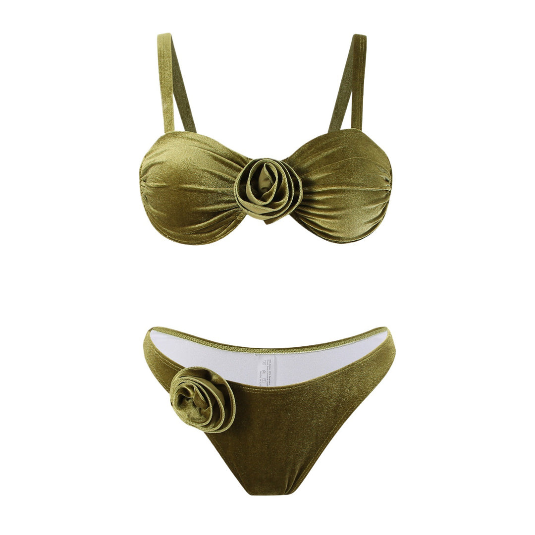 Femme Samt Floral Bikini Sæt Stilla