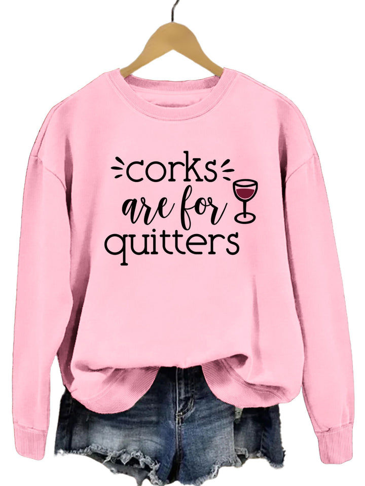 Kvinders sweatshirt med kreativt slogan og afslappet snit Stilla