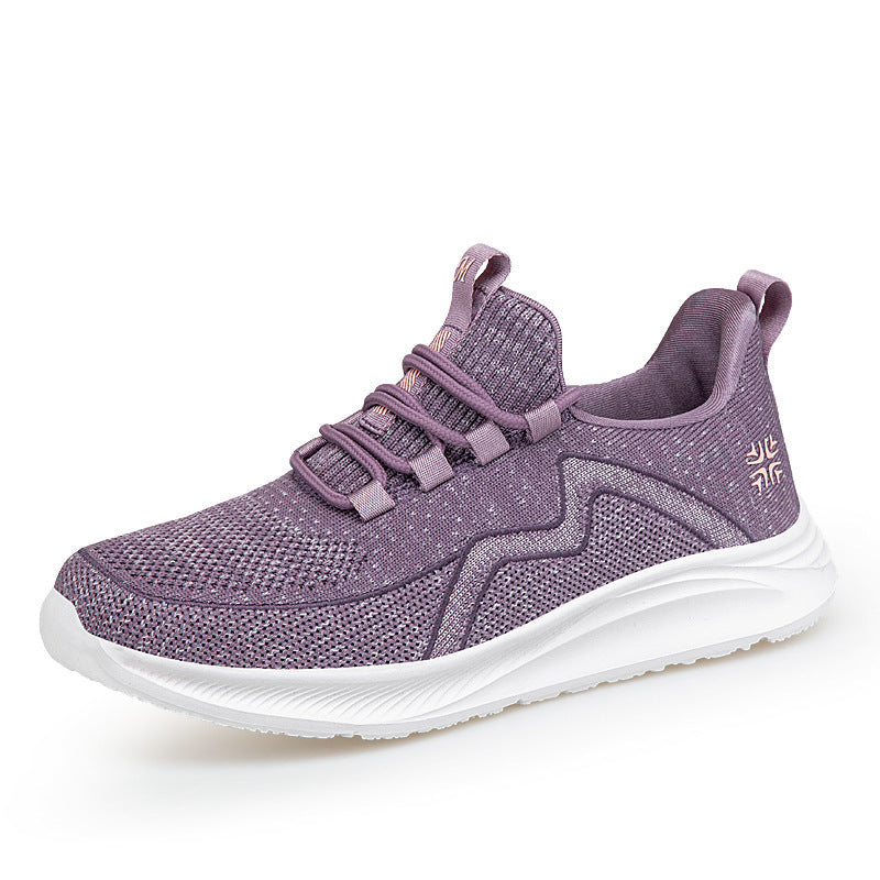 Dame nan åndbar strik-sneaker med Memory foam indersål og stødabsorberende EVA-mellemsål Skovae