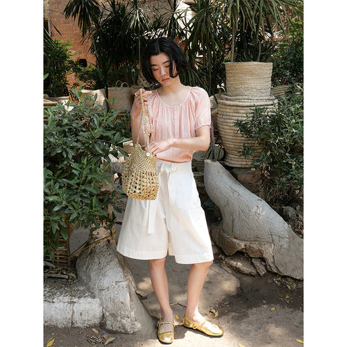 Dame afslappet bluse med let rynke design og flatterende snit Stilla