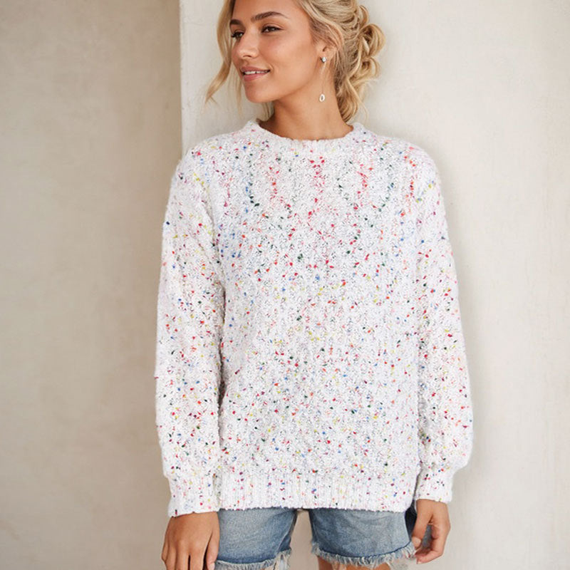 Kvinders luftige strikkede sweater med farverigt garn og blød berøring Stilla