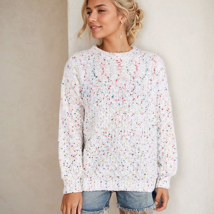 Kvinders luftige strikkede sweater med farverigt garn og blød berøring Stilla