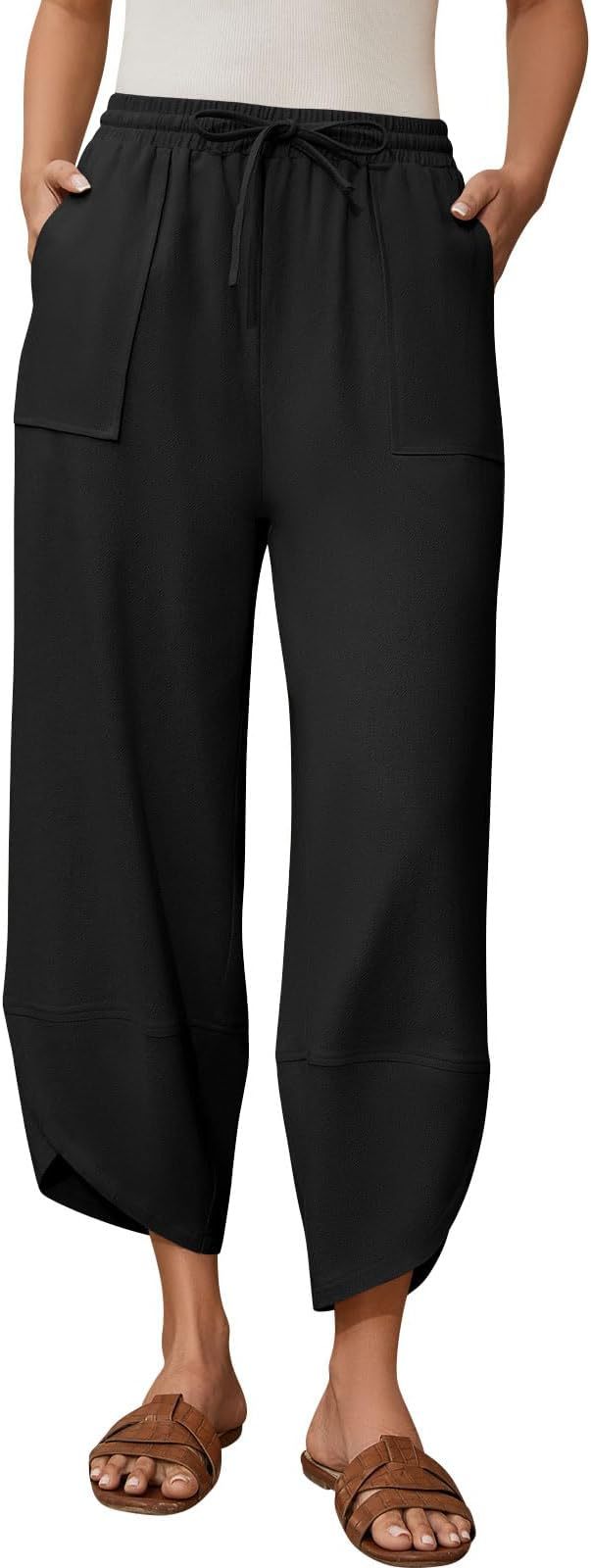 Dame moderelaxed fit bukser med elastisk talje og praktiske lommer Stilla