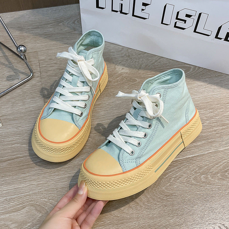 Dame højformat sneakers med tyk plateau sål og åndbar struktur Stilla