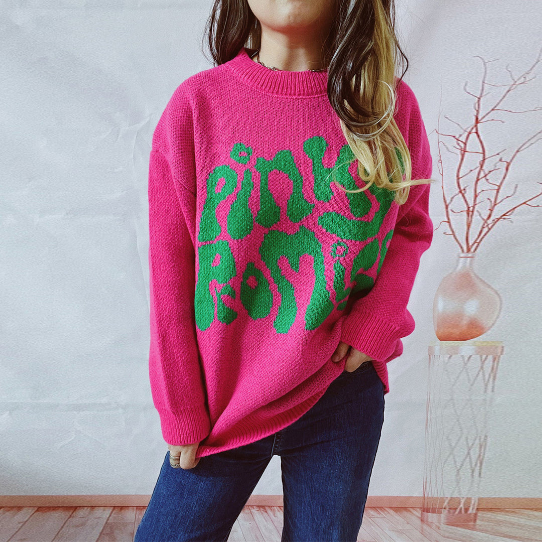 Dames casual sweater med unikt tekstdesign Stilla