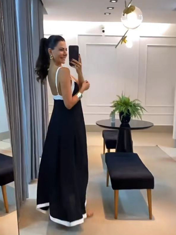 Dame Maxikjole i elegant indpakningsstil med raffinerede stropdetaljer Stilla