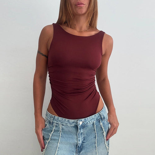 Kvinders bodysuit med elegant volangdetalje Skovae