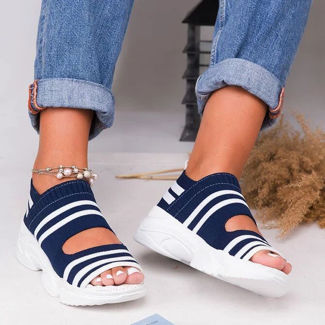 Dame Komfortable Sport-Sandaler med åndbar strik-overflade Stilla