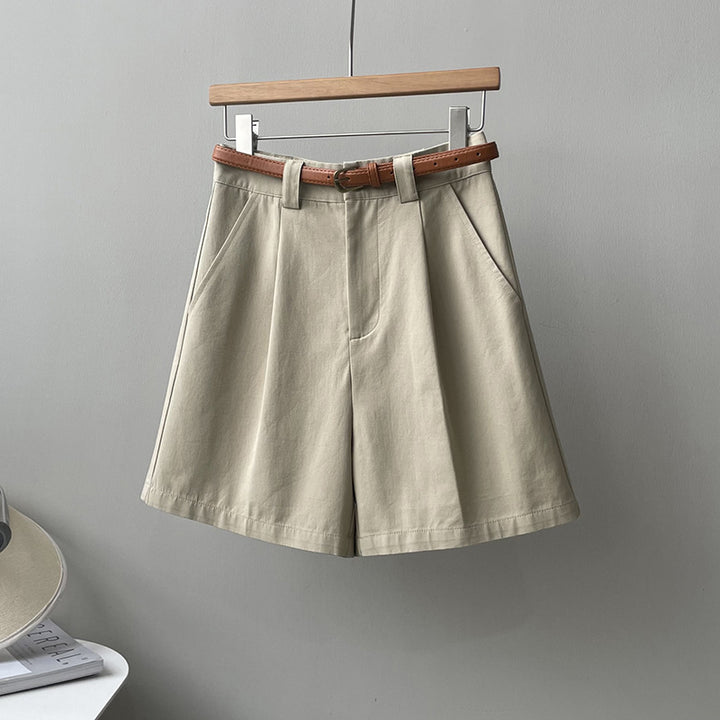 Dame elegante shorts med kvalitetsbælte og flatterende pasform Stilla