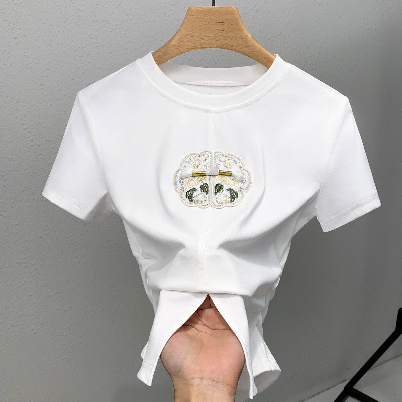 Dame T-shirt med kunstnerisk dekorerede detaljer Stilla