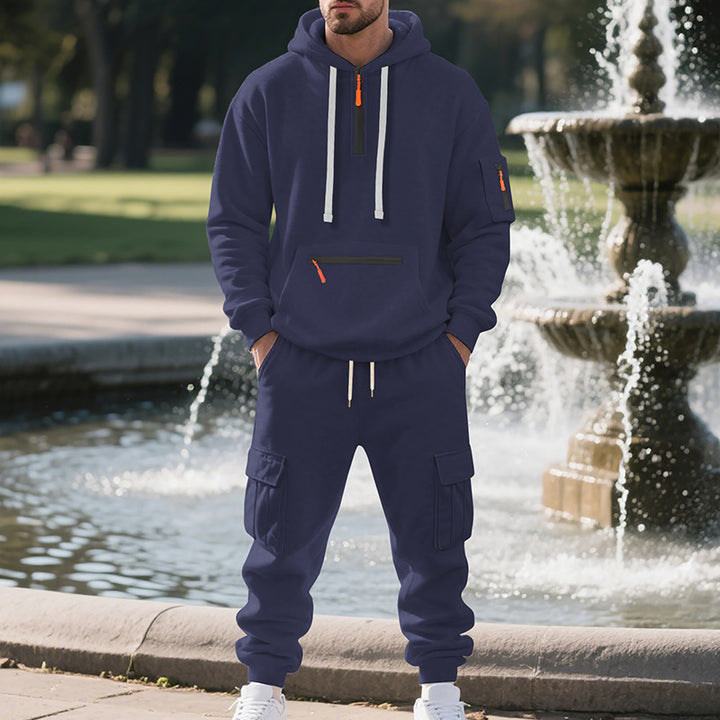 Herrer sporty hoodie sæt med funktionelle lommer og åndbare egenskaber Stilla