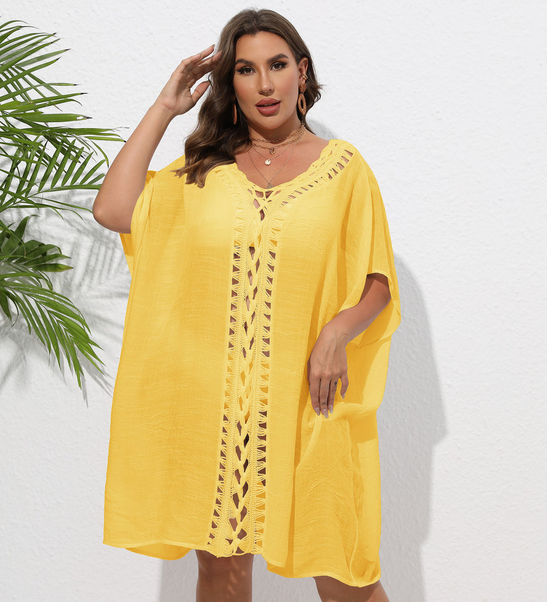 Dame Let Strand Kaftan Overgang Stilla