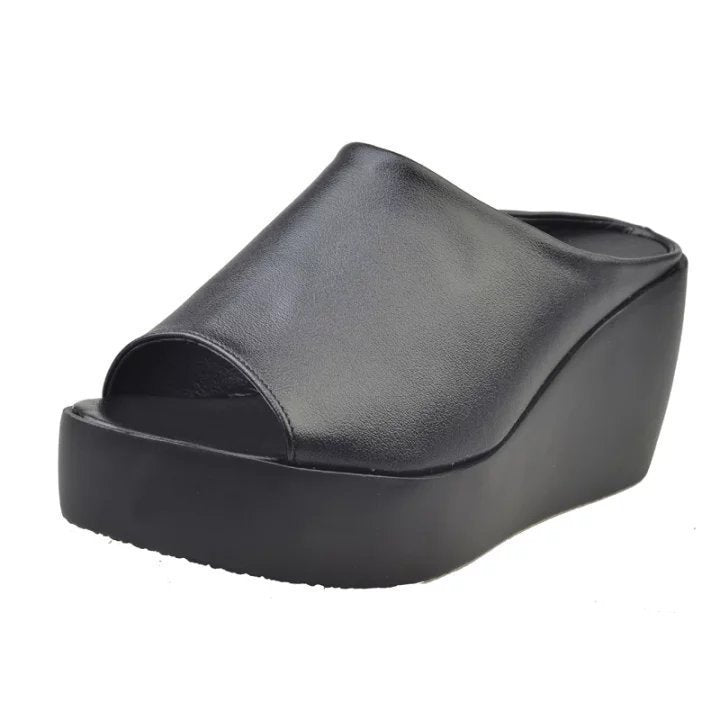 Dame Wedge-sandaler med åben tåparti og komfortabel fodseng Stilla
