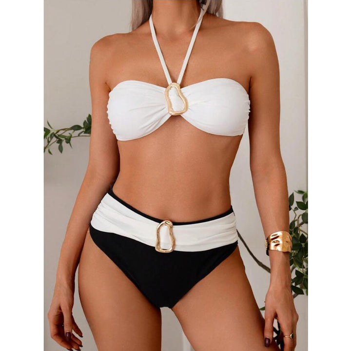 Damebikini med elegante акcenti og høj talje Stilla