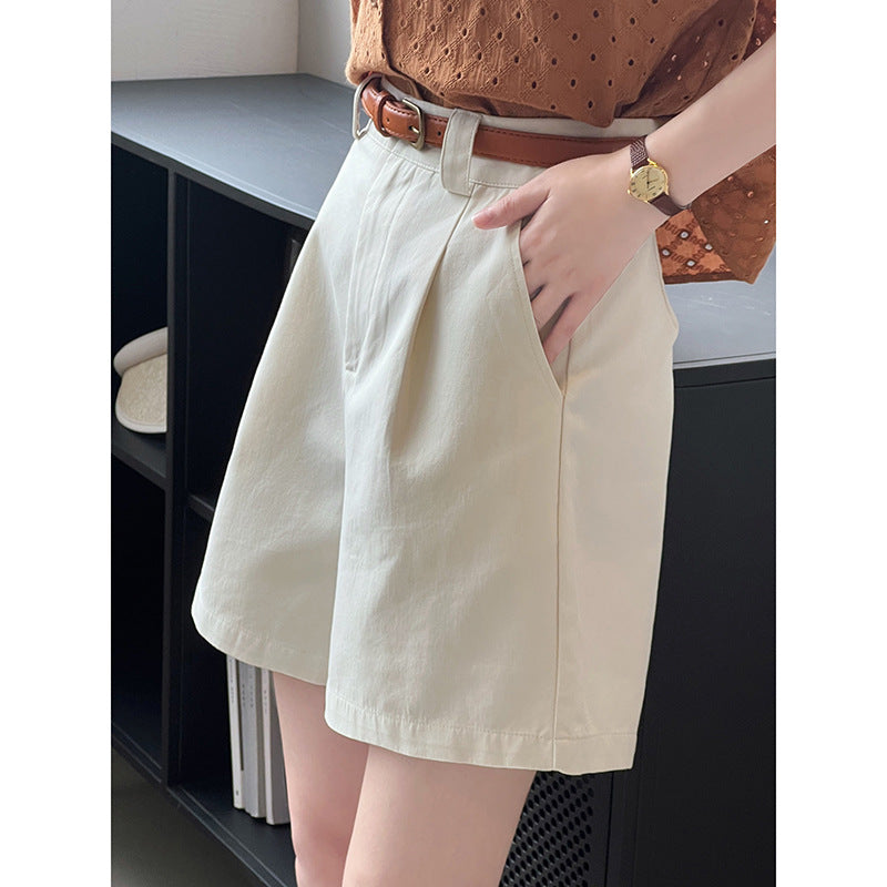 Dame elegante shorts med kvalitetsbælte og flatterende pasform Stilla