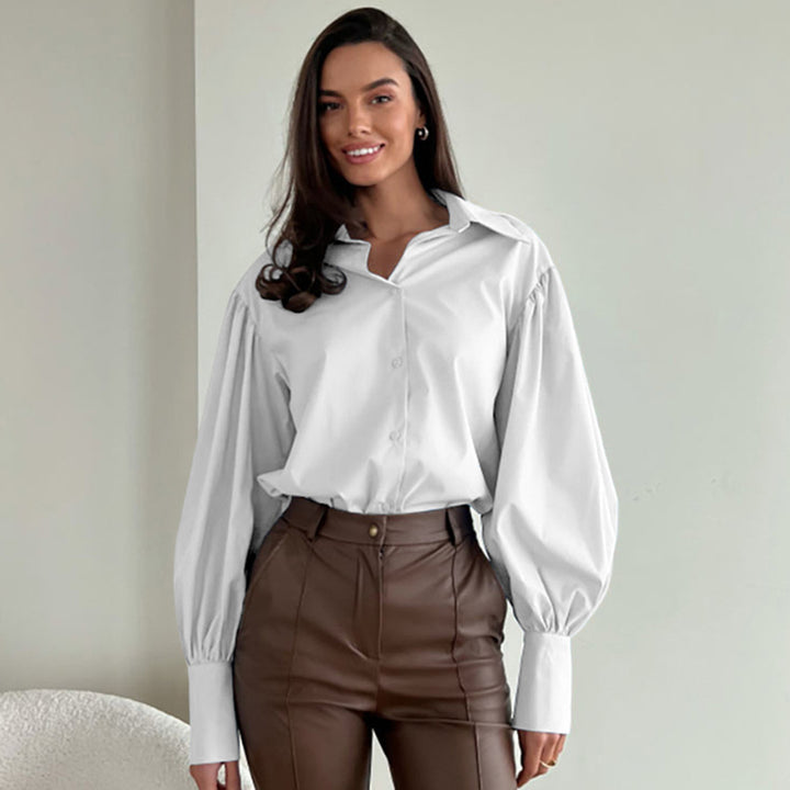 Dame trendy bluse med voluminøse ærmer og moderne snit Stilla