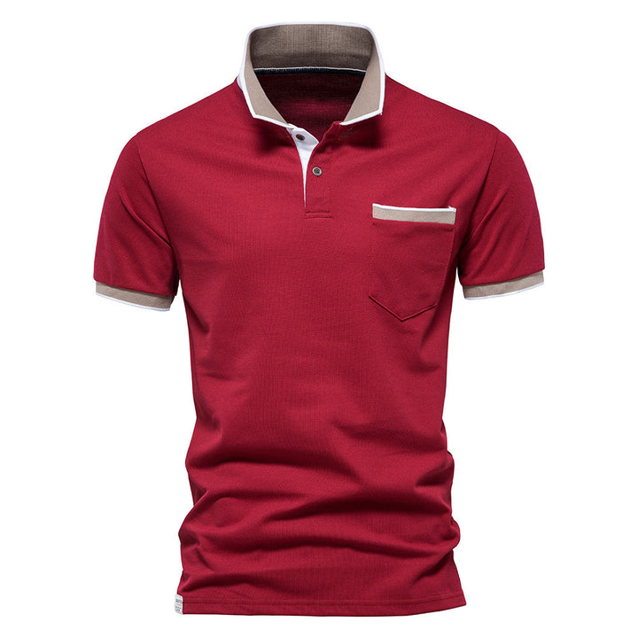 Herrer Poloshirt med moderne krave og praktisk lommeformat Stilla