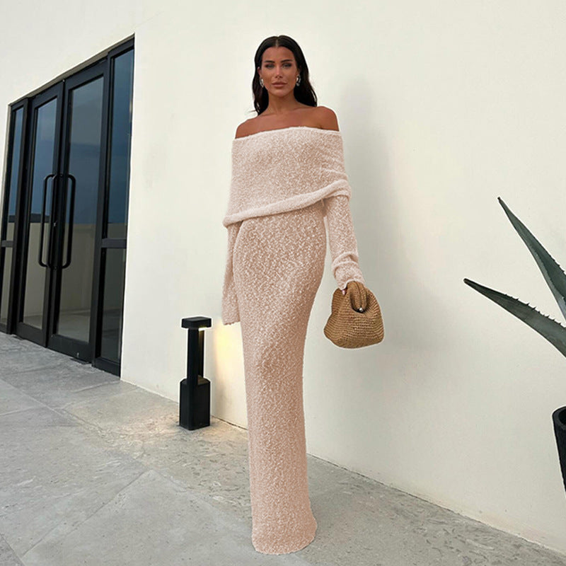 Damer Off-Shoulder Pullover Kjole Stilla