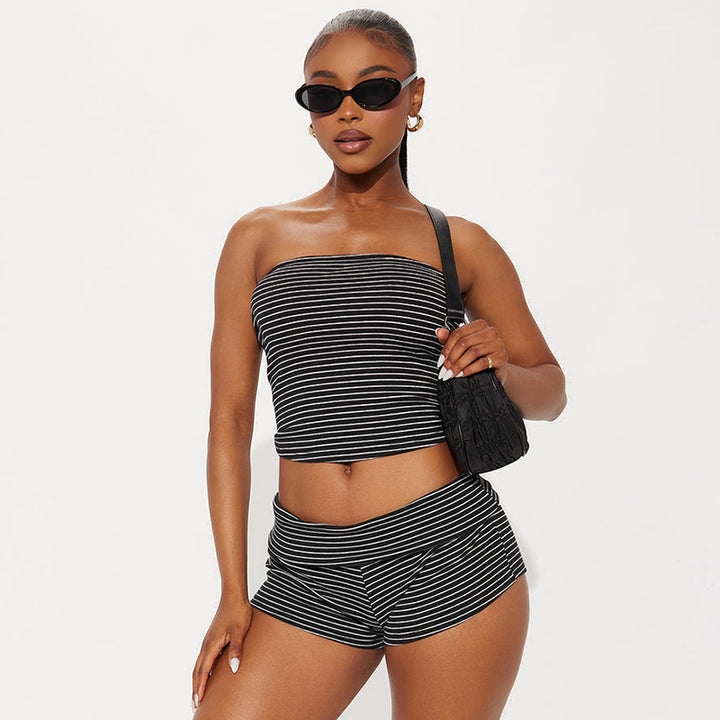 Dame Bandeau top og shorts sæt Skovae