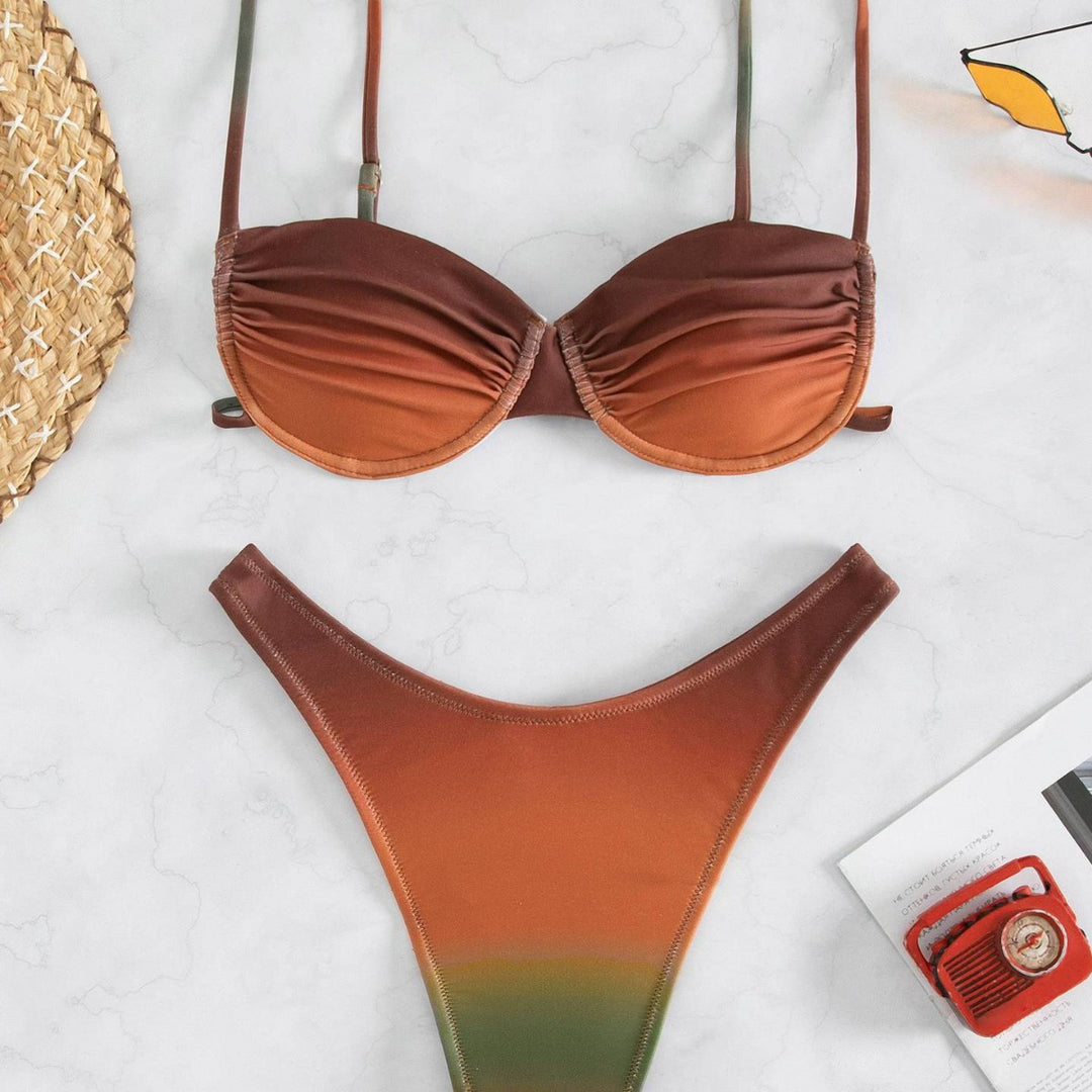 Dame Push-Up Bikini med innovativ farveovergang Skovae