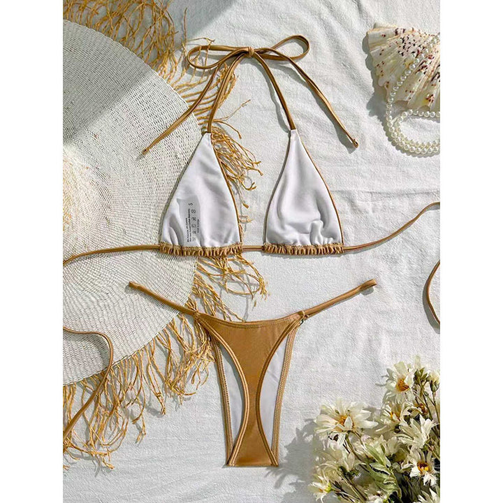 Dame Triangel-Bikini med frynsede detaljer Skovae