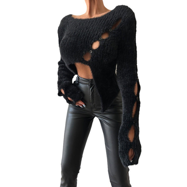 Dame Struktureret Cut-Out Langærmet Sweatshirt Stilla