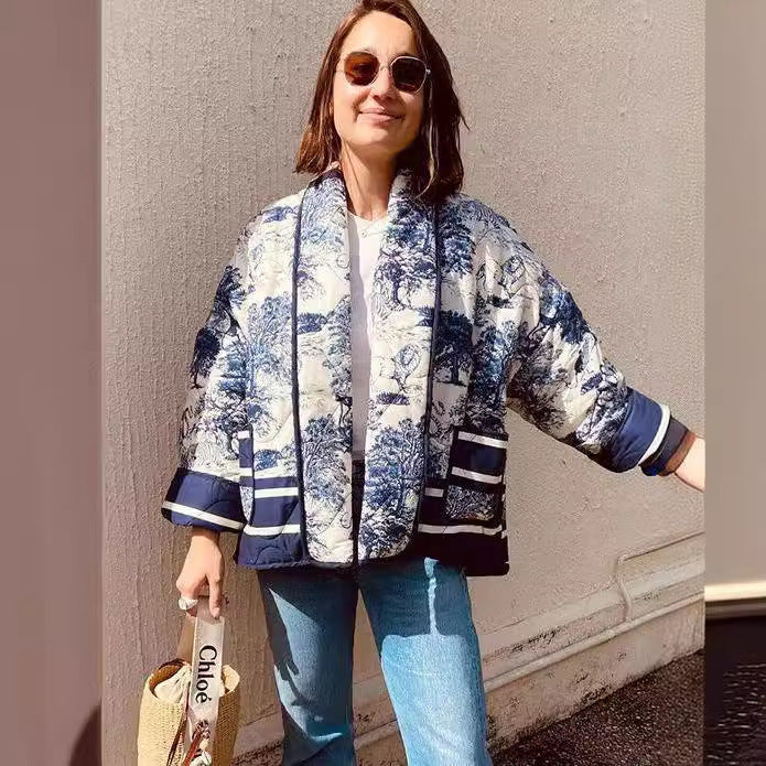 Kvinderne fashionable polstret jakke med elegant revers og praktiske lommer Stilla