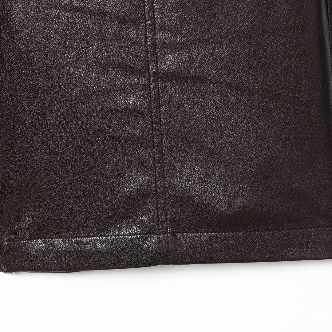 Dame Kunstlæder Shorts med elastisk linning og modige detaljer Skovae