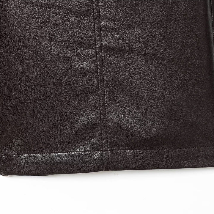 Dame Kunstlæder Shorts med elastisk linning og modige detaljer Skovae